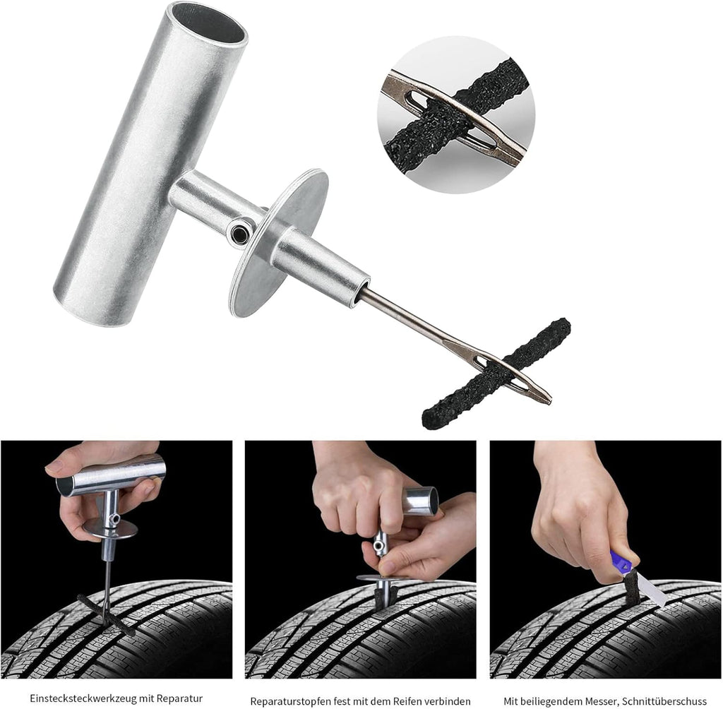 AUTOWN Tire Repair Kit - 68pcs Heavy Duty Tire Plug Kit, Universal Tire Repair Tools to Fix Punctures and Plug Flats Patch Kit for car Motorcycle, Truck, ARB•?ÎATV, Tractor, RV, SUV, Trailer