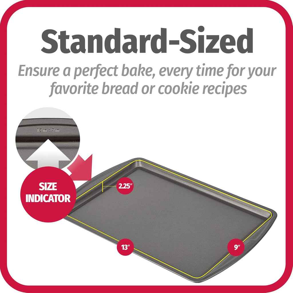 GoodCook Everyday Nonstick Carbon Steel 13‰۝ x 9‰۝ Baking Sheet Set, 3 Pack ‰ÛÒ Standard-Sized Carbon Steel Cooking Pans, Bakeware Set, Cookie Sheets for Baking, Oven Pan Set