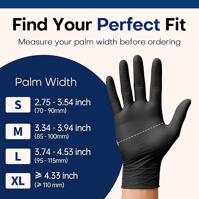 Supmedic Medical Soft Max‰ã¢ Black Nitrile Disposable Gloves, 100 Pcs, Latex-Free & Powder-Free Food Safe Food Prep Exam Gloves