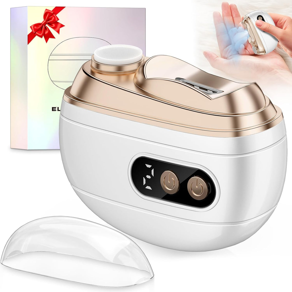 Electric Nail Clipper Upgraded 3 in 1 Rechargeable Automatic Nail Trimmer with LED Light & Clip Storage - USB Rechargeable for Baby, Kids,Seniors, Adults