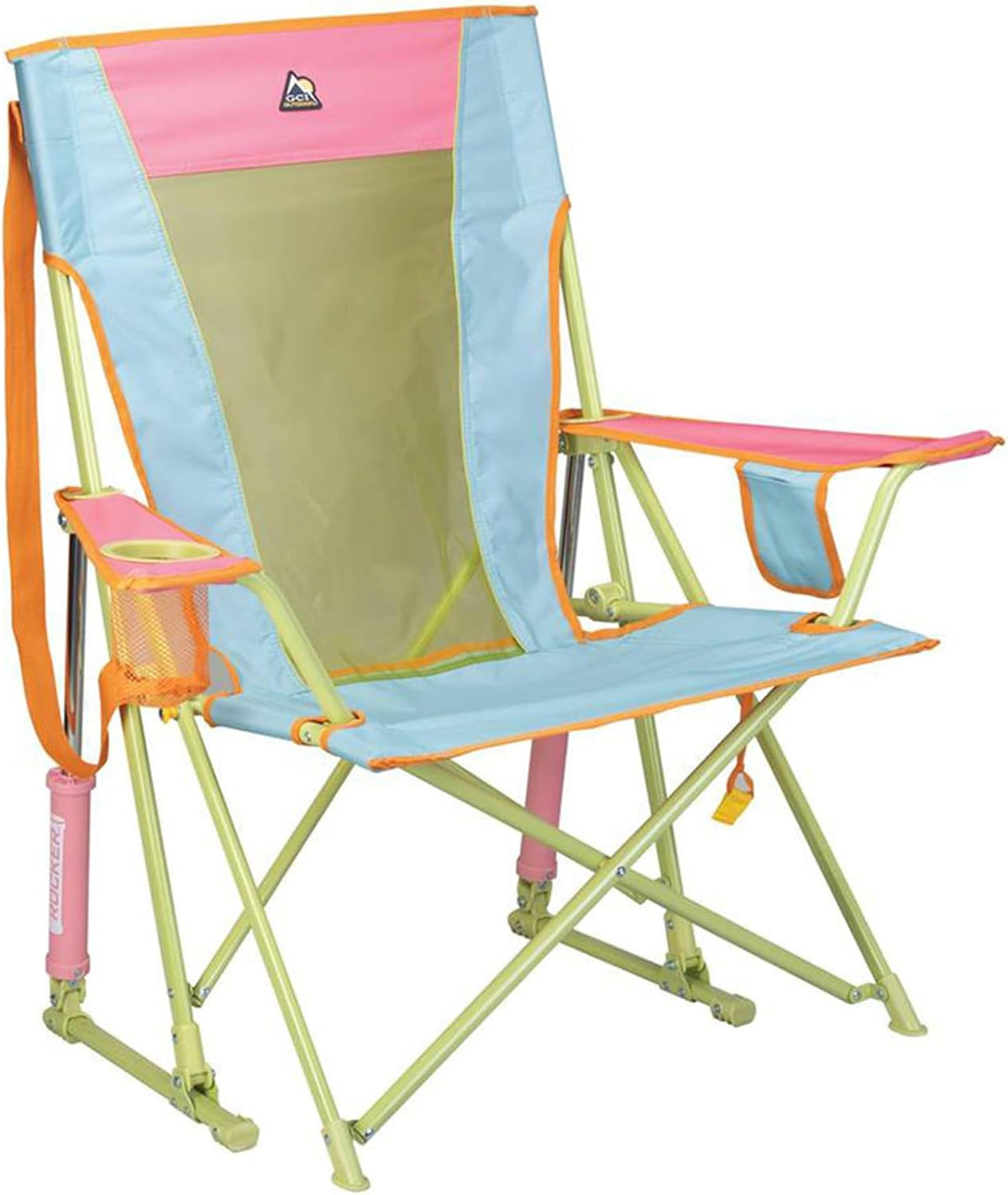 GCI Outdoor Comfort Pro Rocker Camping Chair | Portable Folding Rocking Chair with Durable Armrests & Drink Holder ‰ÛÓ Sweet Tea