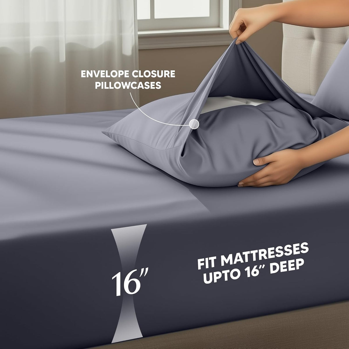 Utopia Bedding Queen Size Sheet Set ‰ÛÒ 4 Piece Bed Sheets, Soft and Breathable Microfiber, Includes 1 Fitted Sheet, 1 Flat Sheet and 2 Pillowcases ‰ÛÒ Oeko Tex (Grey)