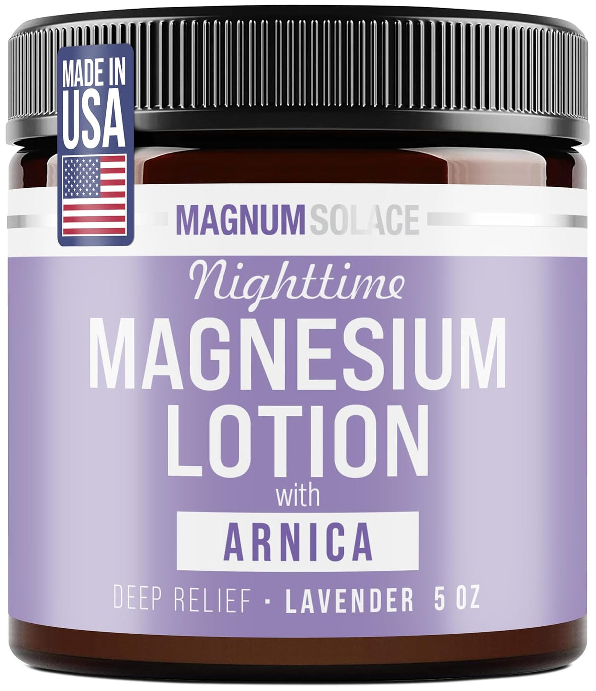 Magnum Solace Nighttime Magnesium Lotion with Arnica ‰ÛÒ Highly Concentrated Magnesium for Muscles & Joints ‰ÛÒ Apply to Legs or Feet Before Bed ‰ÛÒ Skin-Friendly