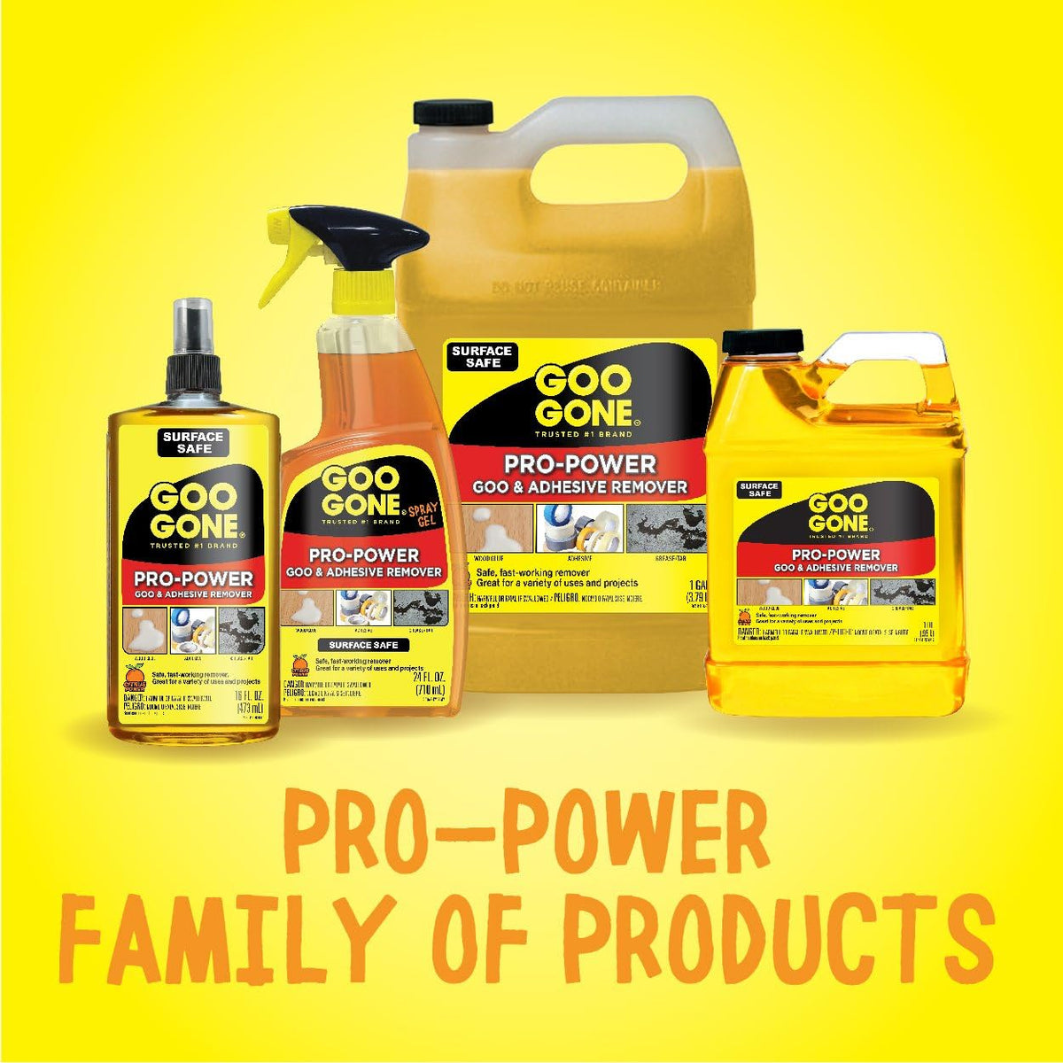 Goo Gone Pro Power Adhesive Remover - 8 Ounce - Use on Silicone, Caulk, Contractor's Adhesive, Tar, Adhesive, Grease, Gum, Decals