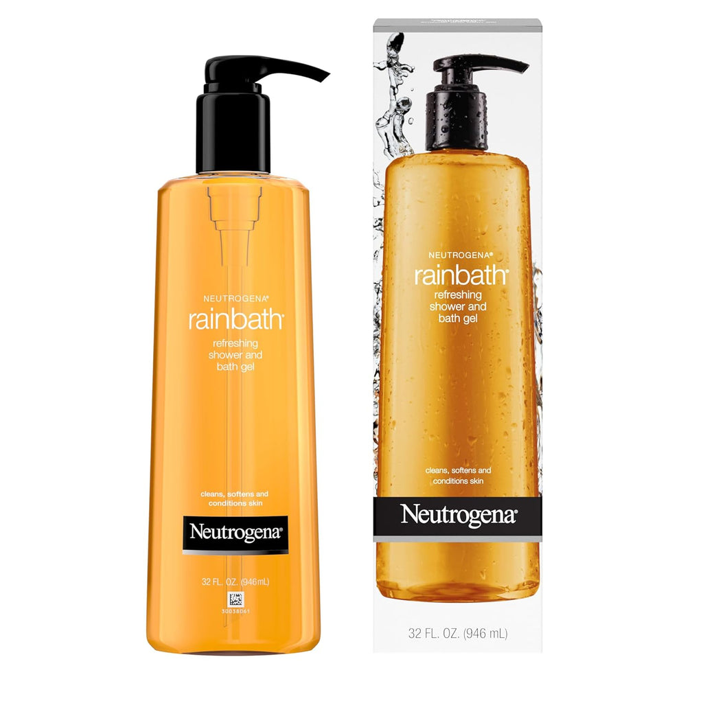 Neutrogena Rainbath Cleansing Shower & Bath Gel, Daily Moisturizing Body Wash Cleanser & Shaving Gel for Men & Women, Clean-Rinsing Creamy Lather for Softer & Smoother Skin, Original Scent, 32 fl.‰ÛøOz