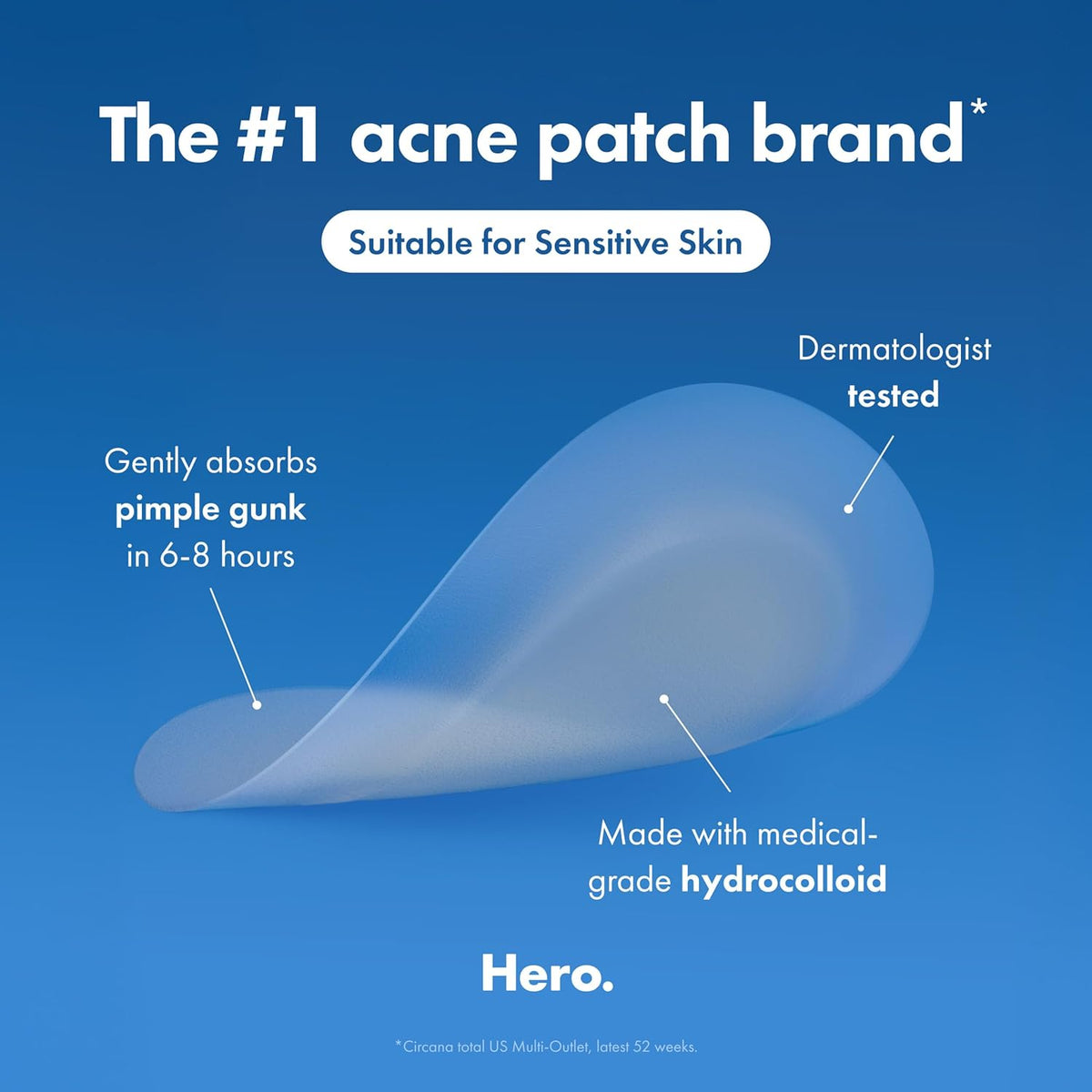 Mighty Patch‰ã¢ Invisible+ Patch ‰ÛÒ The Barely-There Daytime Hydrocolloid Acne Pimple Patch for Covering Zits and Blemishes, Tapered Edges Designed to Blend Into Skin (72ct)