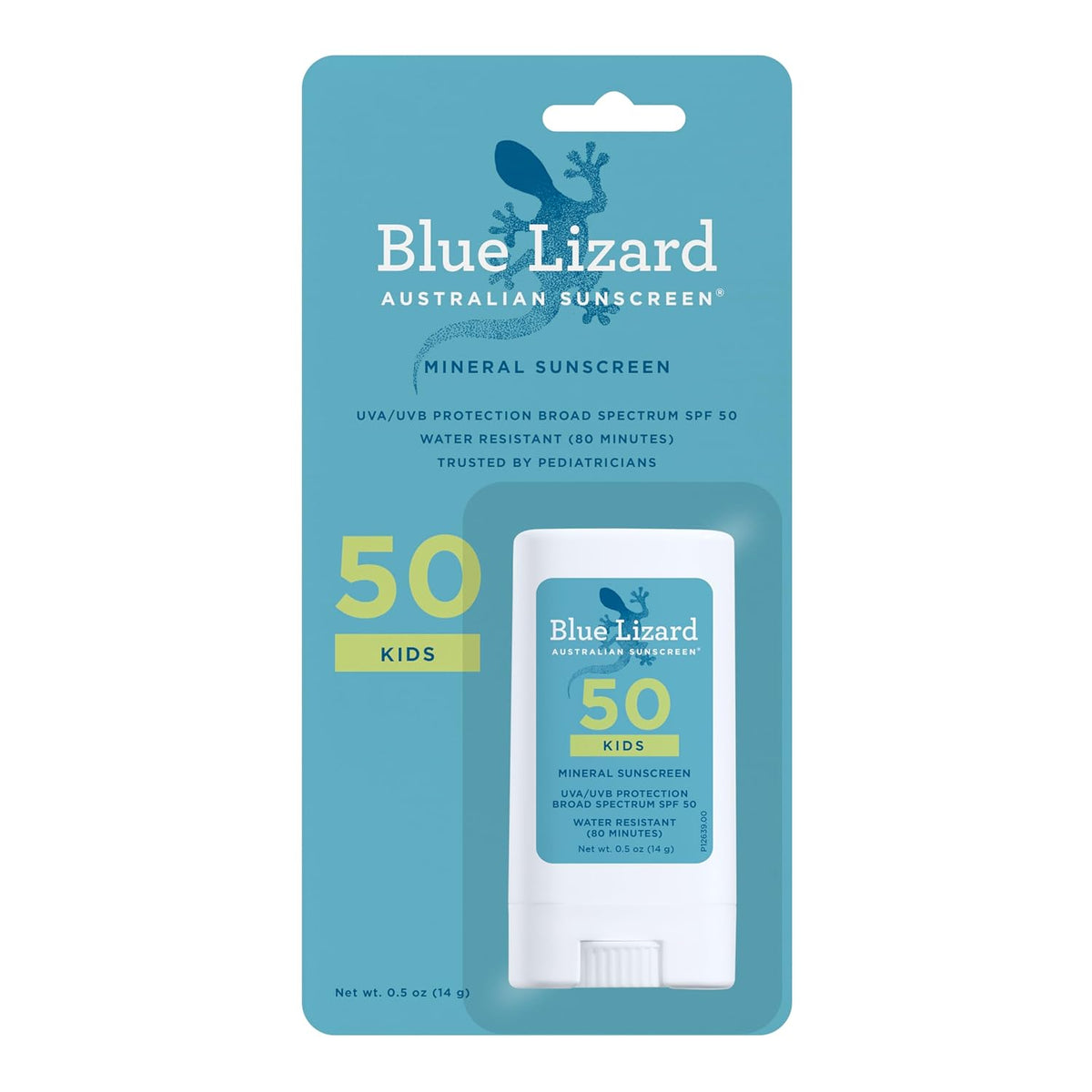Blue Lizard Kids Mineral SPF 50 Sunscreen Stick, Zinc Oxide, 100% Mineral Actives, Developed for Kids‰۪ Sensitive Skin, TSA-Friendly, Vegan, Paraben-free, Fragrance-Free, 0.5 oz