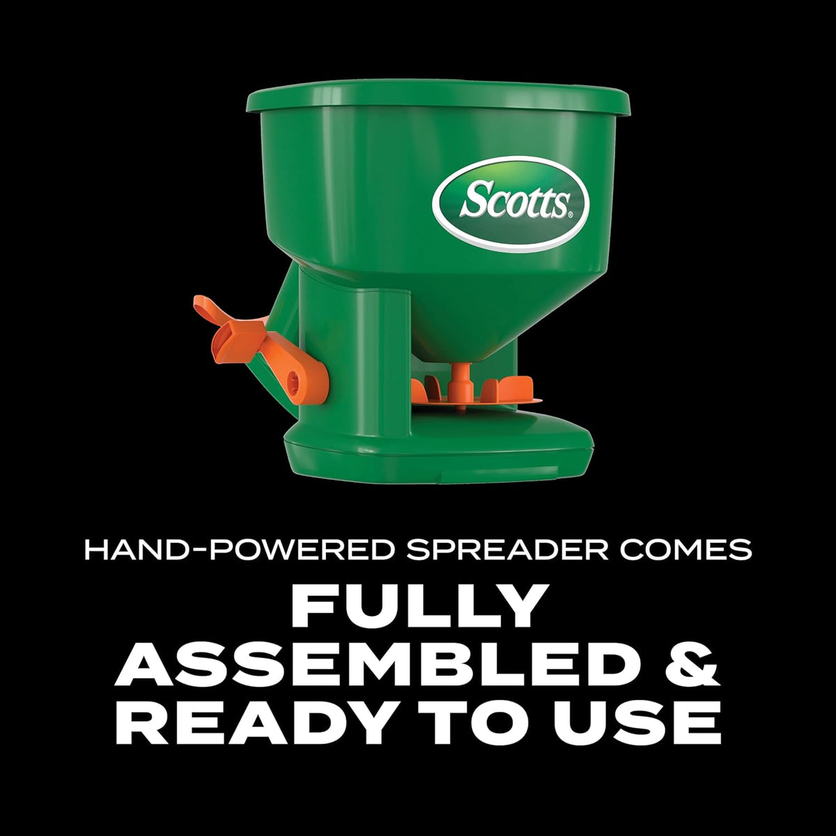 Scotts Whirl Hand-Powered Spreader - for Grass Seed, Lawn Fertilizers, Salt, and Ice Melt, Handheld Spreader Holds up to 1,500 sq. ft. of Product