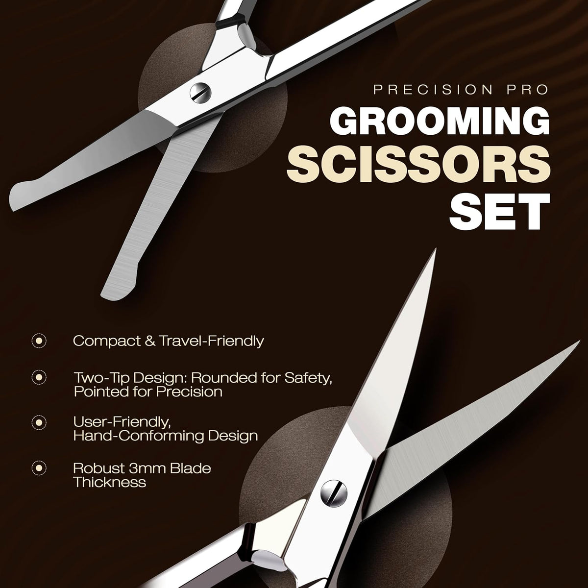 Utopia Care Eyebrow Scissors, Professional Stainless Steel Small Shears for Men and Women, Nose Hair Scissors for Grooming Mustache, Beard, Eyelashes, Ear Hair Trimming, Silver