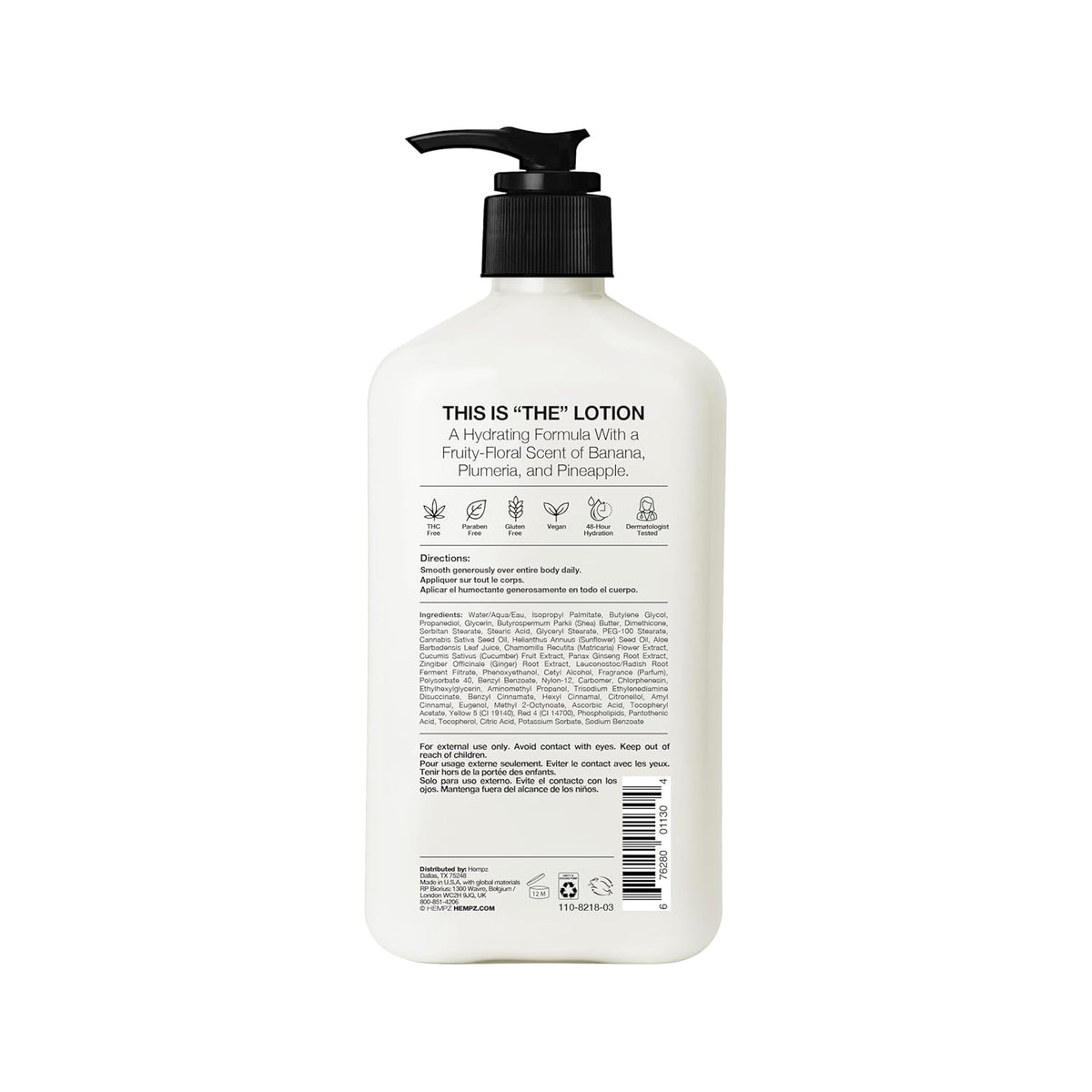 Hempz Original, Natural Hemp Seed Oil Body Moisturizer with Shea Butter and Ginseng, Original Scent, Floral Banana, 17 Fl.Oz ( Packaging may vary )