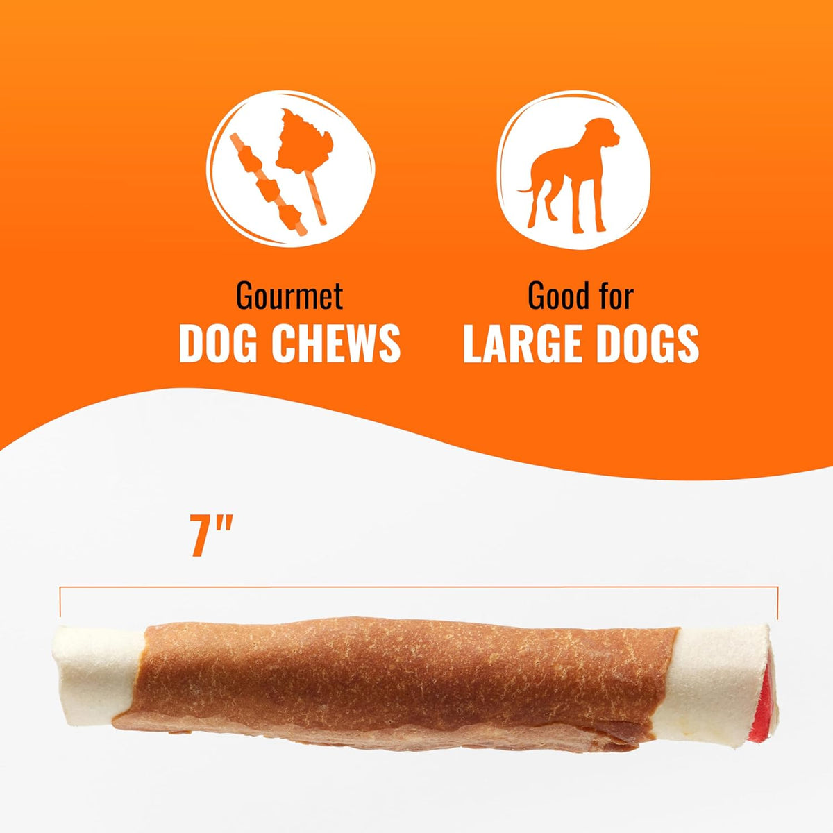 Good ‰Û÷n‰۪ Fun Triple Flavor Rolls for Large Dogs, Treat Your Dog to Long-Lasting Chews Made with Real Beef Hide and Chicken, 6 Count