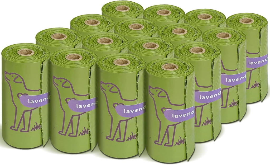 240 Count Lavender Scented 13‰۝ x 9‰۝ Dog Poop Bags Rolls, Leakproof Strong & Sturdy Waste Bags for Doggie Cat Pet