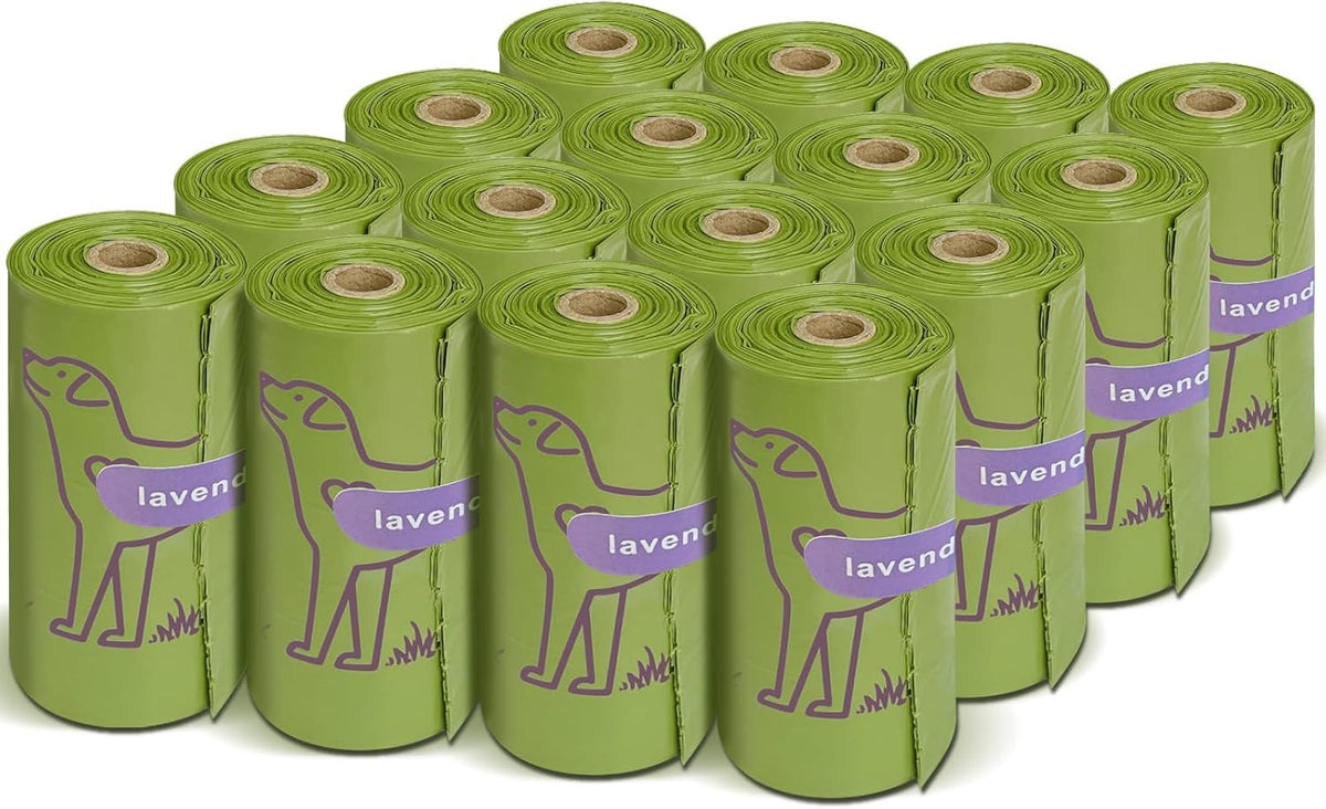 240 Count Lavender Scented 13‰۝ x 9‰۝ Dog Poop Bags Rolls, Leakproof Strong & Sturdy Waste Bags for Doggie Cat Pet