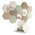 Fluxynara 12-Pack Hexagon Felt Bulletin Board Tiles, Linen Dusk-1 | Cork Board Alternative with 60 Adhesive Tabs for Notes, Photos and Reminders in Home Offices, Dorm and Classrooms