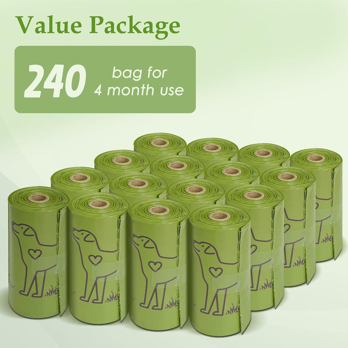 240 Count Lavender Scented 13‰۝ x 9‰۝ Dog Poop Bags Rolls, Leakproof Strong & Sturdy Waste Bags for Doggie Cat Pet