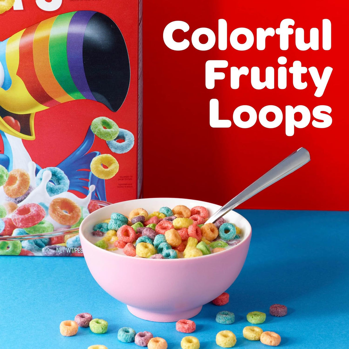 Kellogg's Froot Loops Breakfast Cereal, Good Source of Fiber, 15g Whole Grains, Giant Size, 23 oz