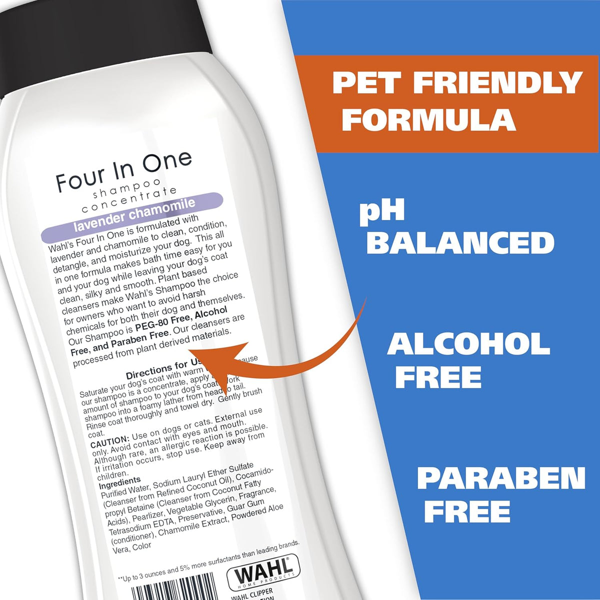 Wahl USA 4-in-1 Calming Dog Shampoo with Lavender Chamomile Scent ‰ÛÒ Cleans, Conditions, Detangles, & Moisturizes - Pet Friendly Formula - 24 Oz - Model 820000A
