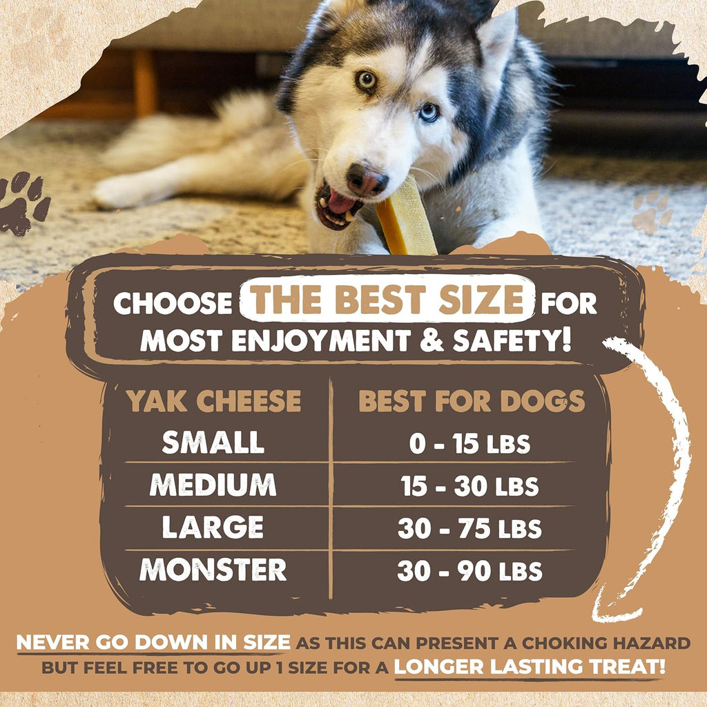 Mighty Paw Yak Cheese Dog Chews ‰ÛÒ All-Natural Long Lasting Hard Chew for Aggressive Chewers ‰ÛÒ High Protein, Odor-Free Dog Treat ‰ÛÒ 3 Ingredient Natural Yak Chews for Large Dogs ‰ÛÒ (4 Pack)