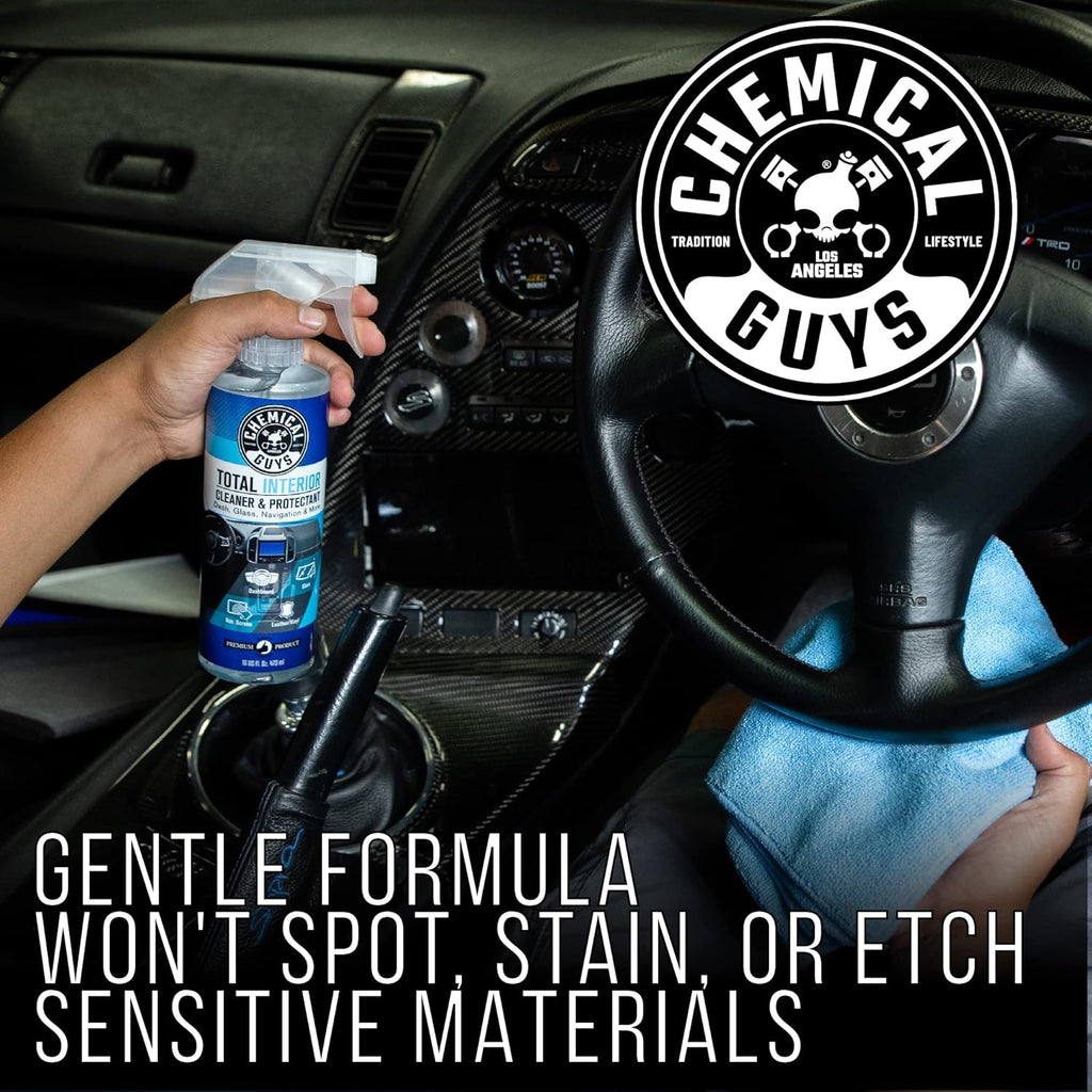 Chemical Guys Total Interior Cleaner & Protectant Interior Cleaner, Cleans & Protects Leather, Vinyl, Plastic, Rubber, Glass with a Streak-Free Finish ‰ÛÓ Cars, Trucks, SUVs, RVs, 16 oz