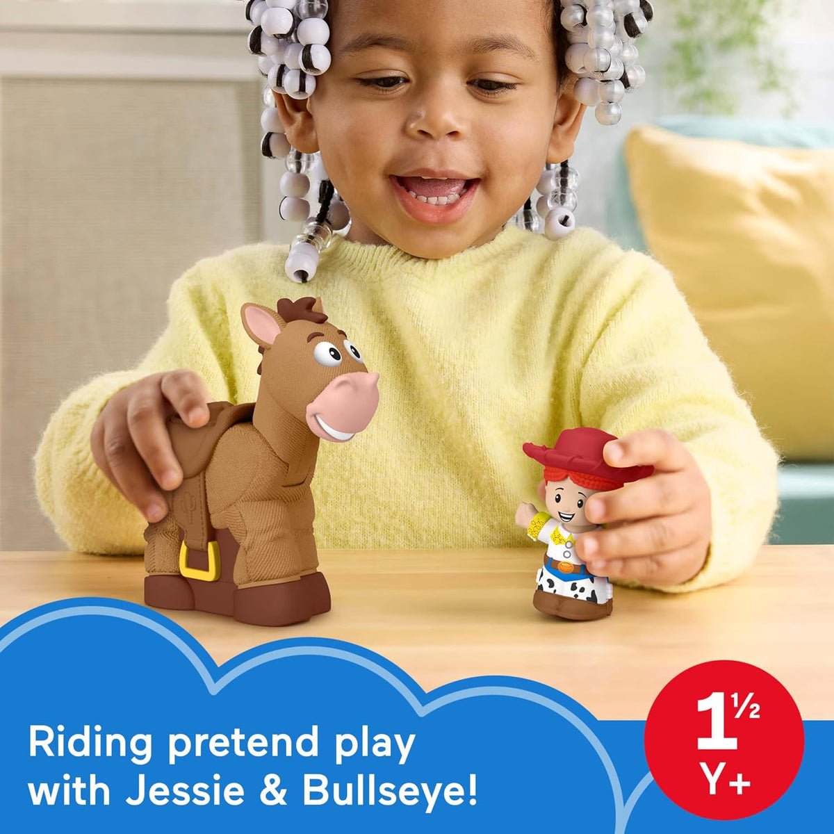 Fisher-Price Little People Toddler Toys Disney Pixar Toy Story Bobbin‰۪ Bullseye Horse & Jessie Figures for Pretend Play Kids Ages 18+ Months