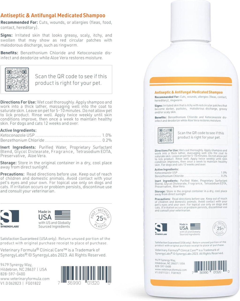 Veterinary Formula Clinical Care Antiseptic and Antifungal Medicated Shampoo for Dogs & Cats, 16 Fl Oz ‰ÛÒ Helps Alleviate Scaly, Greasy, red Skin ‰ÛÒ Paraben, Dye, Soap-Free (1 Pack)