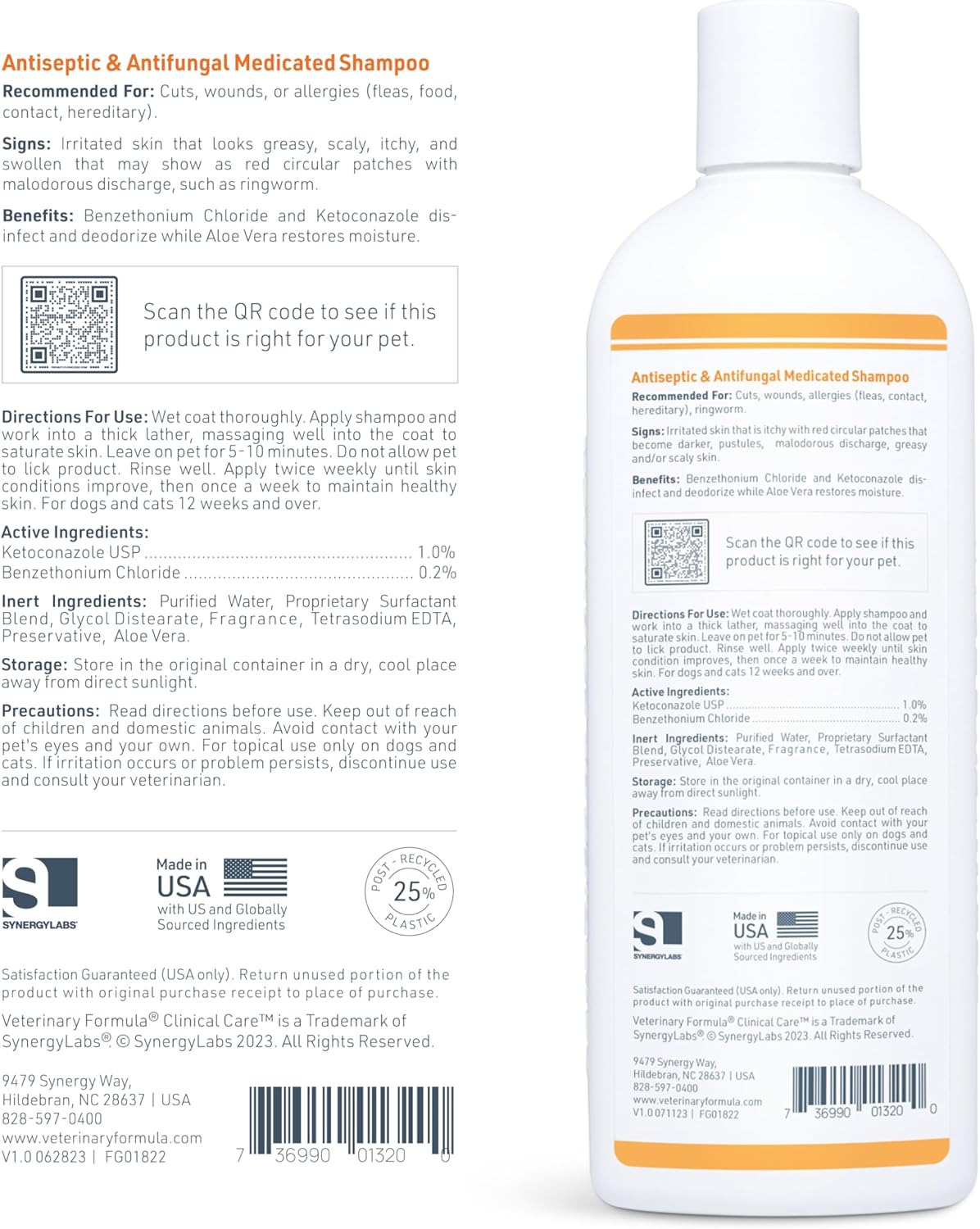 Veterinary Formula Clinical Care Antiseptic and Antifungal Medicated Shampoo for Dogs & Cats, 16 Fl Oz ‰ÛÒ Helps Alleviate Scaly, Greasy, red Skin ‰ÛÒ Paraben, Dye, Soap-Free (1 Pack)