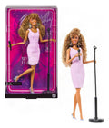 Barbie Whitney Houston Signature Collectible Doll | Wearing Purple Tank Dress, Doll Sculpted to Likeness With Brown Curly Hair, Wearing Look from Music Video