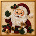 LJSCQF DIY Christmas Pearl Diamond Painting Art Kit with Frame, Home Wall Decor Art Craft Kit, Holiday Christmas Wall Decor, Handmade Home Decoration Gift (Santa Claus, 7.8x7.8in)