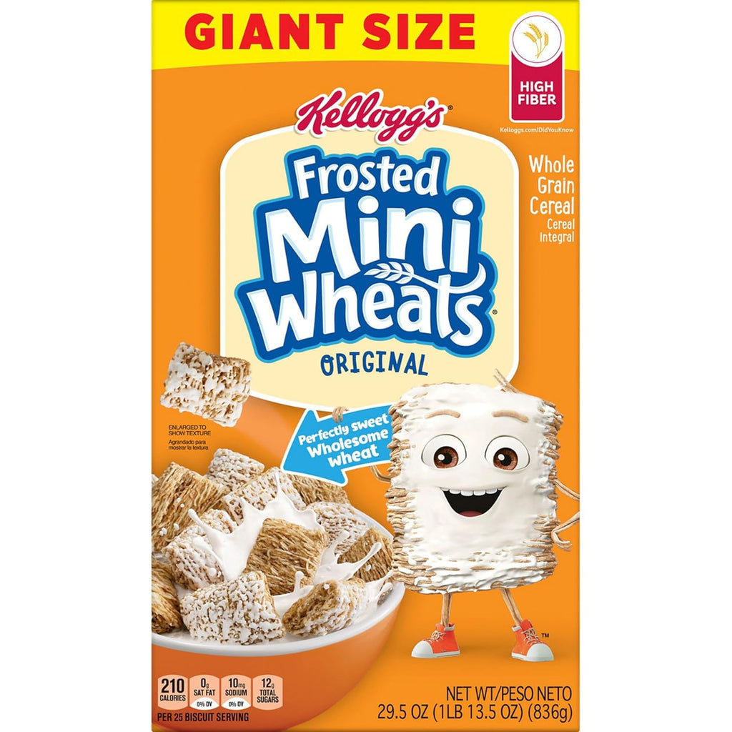 Kellogg‰۪s Frosted Mini-Wheats Breakfast Cereal, High Fiber, 48g Whole Grain, Giant Size, 29.5 oz
