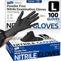 Supmedic Medical Soft Max‰ã¢ Black Nitrile Disposable Gloves, 100 Pcs, Latex-Free & Powder-Free Food Safe Food Prep Exam Gloves