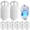Flying Insect Trap for Indoor Use (2 Starters & 6 Refill Cartridges), UV Light Bug Catcher for Fruit Flies, Gnats & Small Flying Pests, Silent, No-Zap, Mess-Free