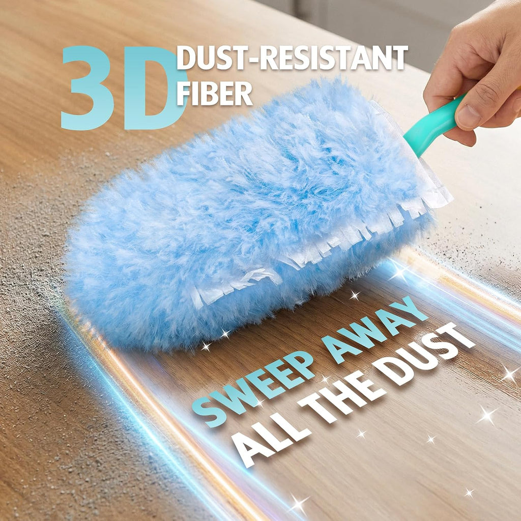Duster Refill for Swiffer Duster, 30 Count Heavy Duty 2 Side 360å¡ Duster Refills with 1 Handle, 4X Microfibers, Disposable Multi Surface Dusters for Cleaning