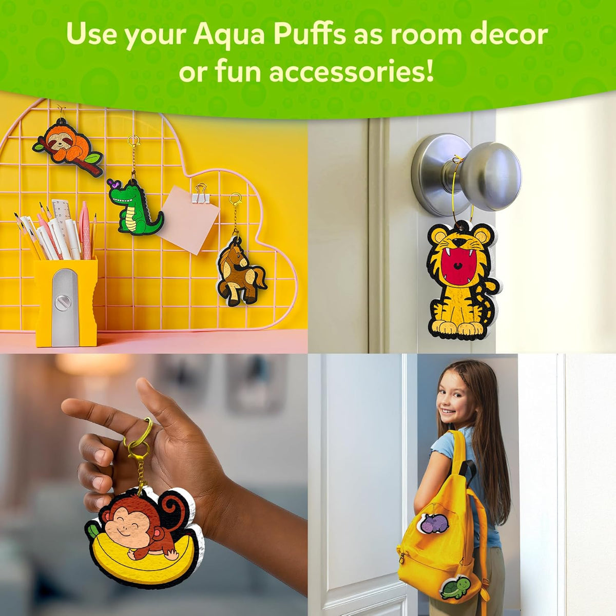 Skillmatics Aqua Puffs - 3D Art Kit, Animals, Mess-Free Paint by Number Craft for Kids, DIY Color & Inflate Activity, Travel & Creative Gift for Girls & Boys Ages 4, 5, 6, 7, 8, 9, 10