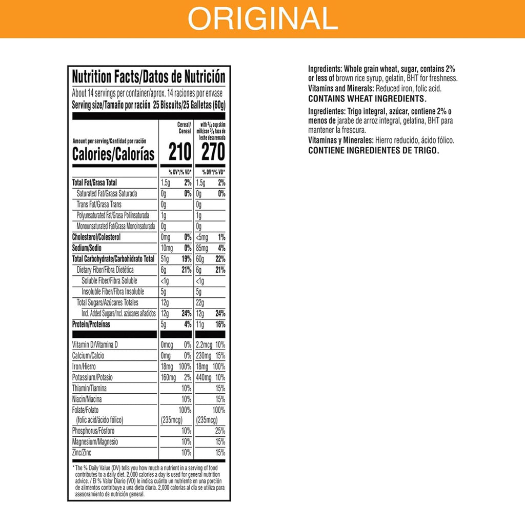 Kellogg‰۪s Frosted Mini-Wheats Breakfast Cereal, High Fiber, 48g Whole Grain, Giant Size, 29.5 oz