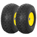 2 Pack 15x6.00-6 Lawn Mower Front Tire and Wheel Assembly, Fits John Deere Riding Mowers 100 & 300 Series, 3" Offset Hub, 3/4", 5/8" & 1/2" Bushings