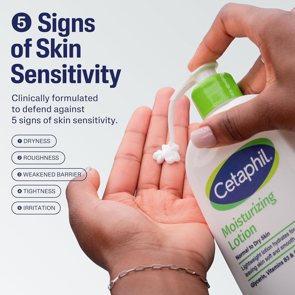 Cetaphil Face & Body Moisturizer, Hydrating Moisturizing Lotion for All Skin Types, Suitable for Sensitive Skin, NEW 20 oz, Fragrance Free, Hypoallergenic, Non-Comedogenic
