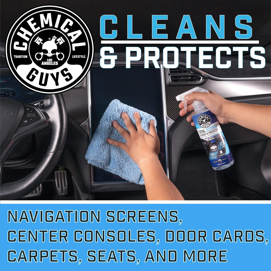 Chemical Guys Total Interior Cleaner & Protectant Interior Cleaner, Cleans & Protects Leather, Vinyl, Plastic, Rubber, Glass with a Streak-Free Finish ‰ÛÓ Cars, Trucks, SUVs, RVs, 16 oz