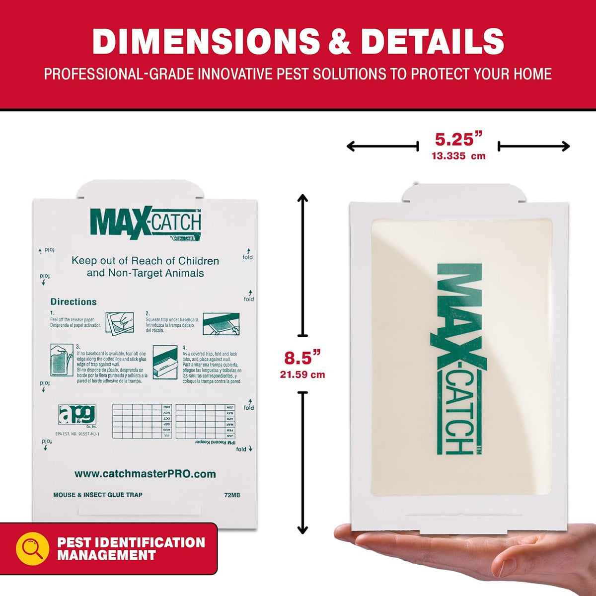 Catchmaster Max-Catch Mouse & Insect Glue Trap 36pk, Mouse Traps Indoor for Home, Sticky Pest Control Adhesive Tray for Catching Bugs, Bulk Classic Glue Boards