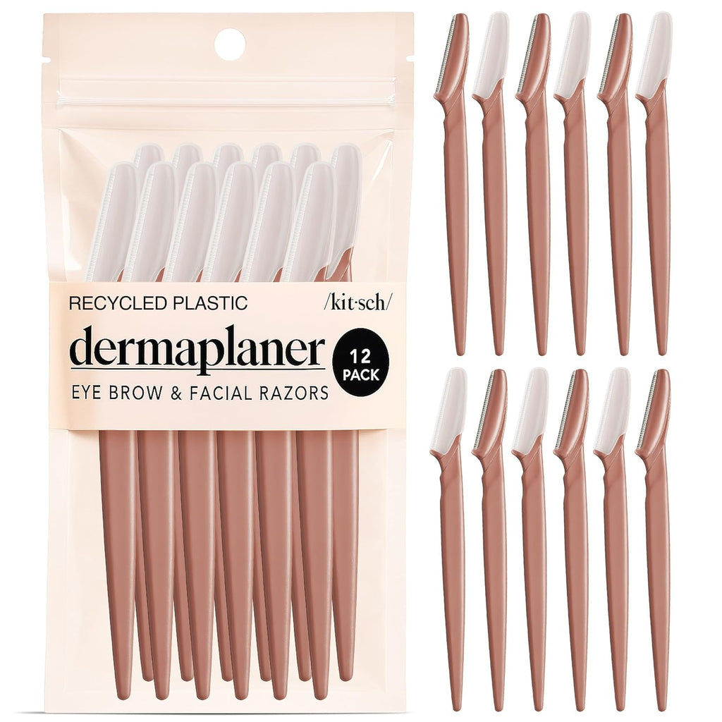 Kitsch Dermaplane Razor for Women Face ‰ÛÒ Face Razors for Women & Men, Eye Brow Razors & Face Shaver ‰ÛÒ Exfoliating Facial Razor & Dermaplaner as Skin Care Tool for Smoother Skin - Terracotta, 12 pcs