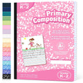 Forvencer Primary Composition Notebook K-2, Primary Journal Draw and Write | Half Page Composition Notebook, Primary Ruled Paper Grades K-2 and Kindergarten, 200 Pages/100 Sheets, 9.75 x 7.5 in , Pink