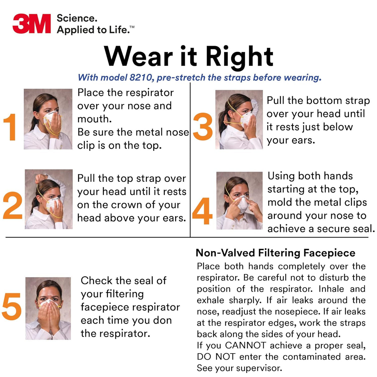 3M 8210 Particulate Respirator, N95, Pack of 20 Disposable Respirator, NIOSH APPROVED, Two-Strap Cup Style Design, Lightweight with Cushioning Nose Foam