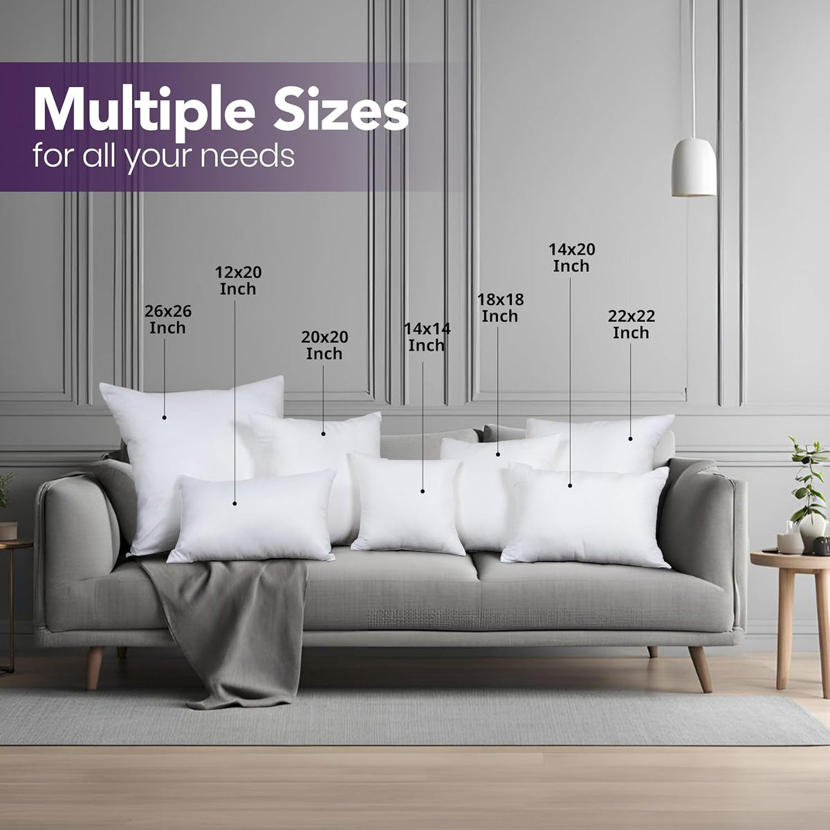 Utopia Bedding 18x18 Pillow Inserts, Set of 2, White ‰ÛÒ Indoor Decorative Throw Pillows for Bed, Sofa & Couch ‰ÛÒ Soft, Supportive & Fluffy Cushion Inserts