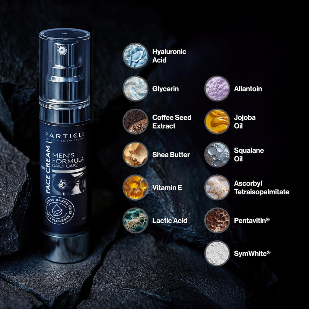 Particle 6-in-1 Face Cream for Men, Men‰۪s Daily Hydrating Moisturizer with Vitamin C, Jojoba Oil, Vitamin E & Hyaluronic Acid, Skin Care Routine, Healthy Skin Support, Pack of 1, 1.7 FL OZ