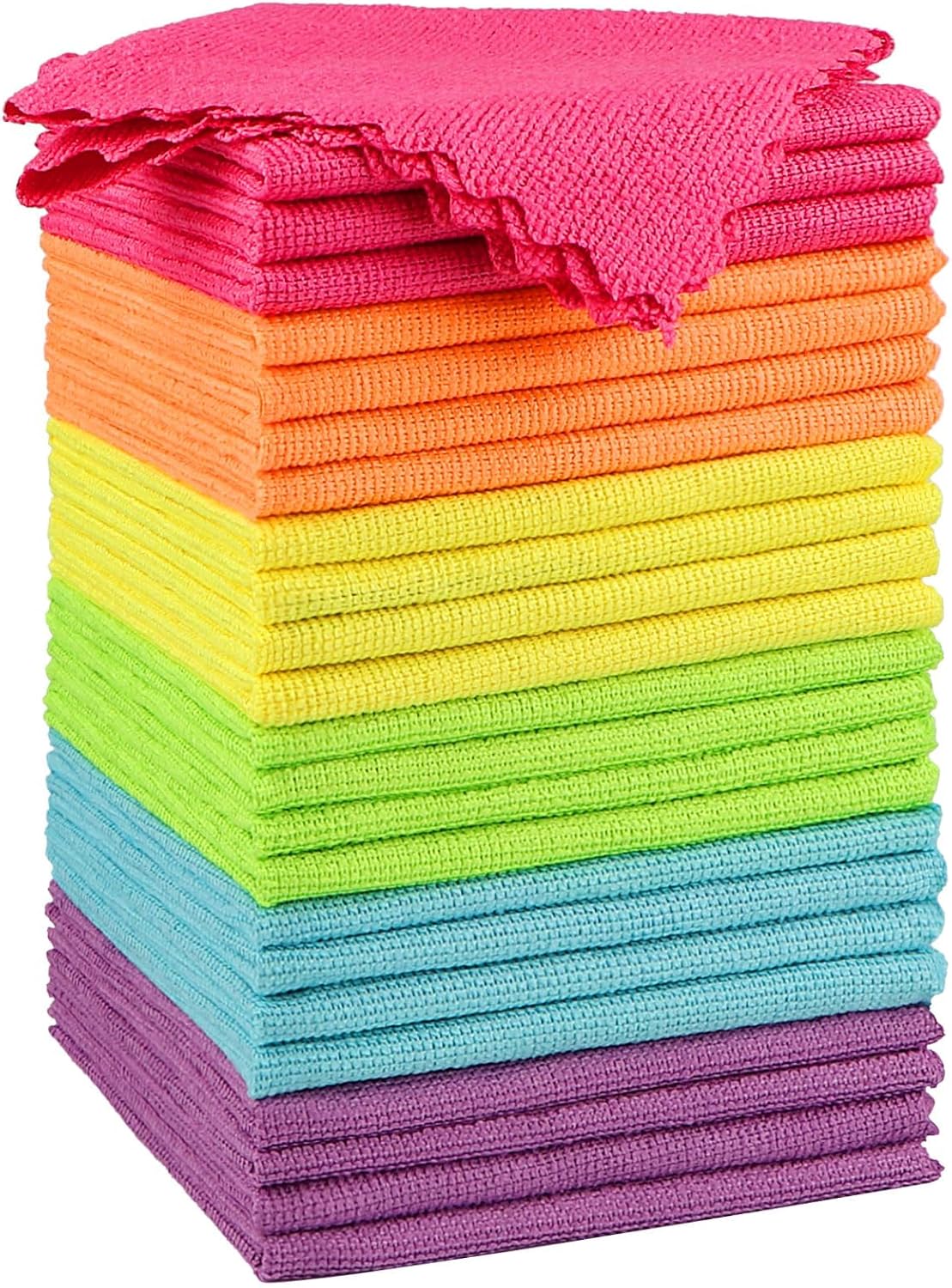Orighty Microfiber Cleaning Cloth, 24 Pack Highly Absorbent Cleaning Rags, Household Cleaning Supplies, Reusable Lint Free Cloths Microfiber Rag for House, Kitchen, Car Care, 12x11 inch