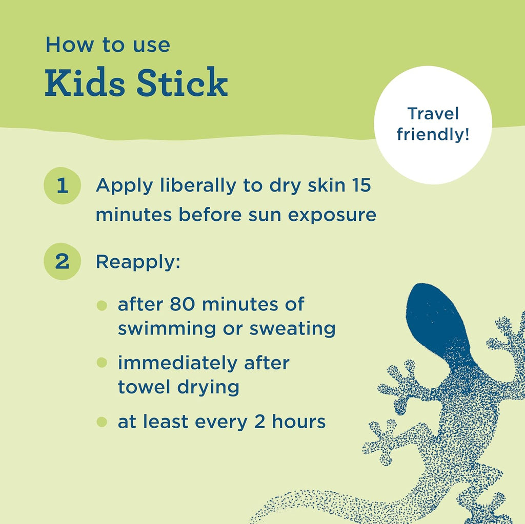Blue Lizard Kids Mineral SPF 50 Sunscreen Stick, Zinc Oxide, 100% Mineral Actives, Developed for Kids‰۪ Sensitive Skin, TSA-Friendly, Vegan, Paraben-free, Fragrance-Free, 0.5 oz
