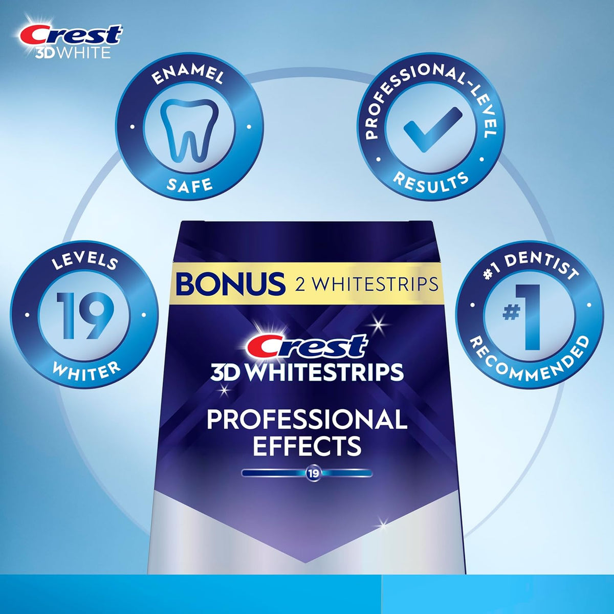 Crest 3D Whitestrips Professional Effects ‰ÛÒ Teeth Whitening Kit, 22 Treatments (20 + 2 Bonus), Each with 1 Upper/1Lower, 44 Strips ‰ÛÒ Crest 3DWhite Teeth Whitening Strips