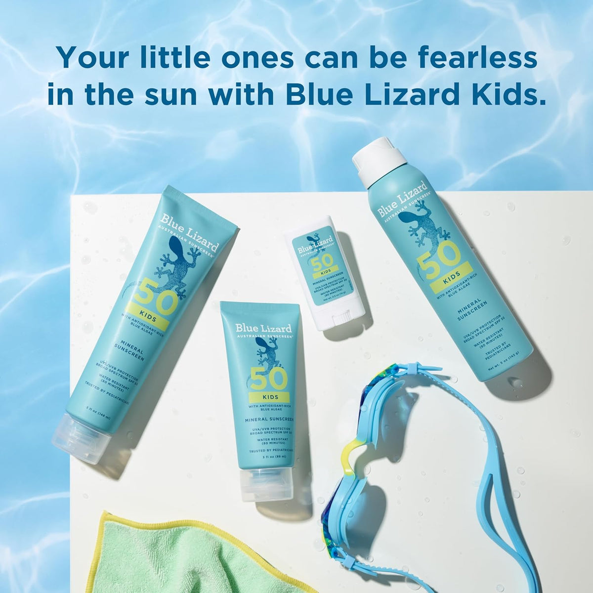 Blue Lizard Kids Mineral SPF 50 Sunscreen Stick, Zinc Oxide, 100% Mineral Actives, Developed for Kids‰۪ Sensitive Skin, TSA-Friendly, Vegan, Paraben-free, Fragrance-Free, 0.5 oz