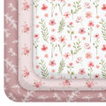 Pack and Play Mattress Sheets Fitted, 3 Pack Mini Crib Sheets | Stretchy Playard playpen Sheet, Compatible with Graco Pack N Play Mattress, Soft and Breathable Material, Pink Floral