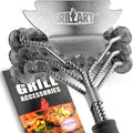 Grill Brush and Scraper Bristle Free ‰ÛÒ Safe BBQ Brush for Grill ‰ÛÒ 18'' Stainless Grill Grate Cleaner - Safe Grill Accessories for Porcelain/Weber Gas/Charcoal Grill ‰ÛÒ Gifts for Grill Wizard