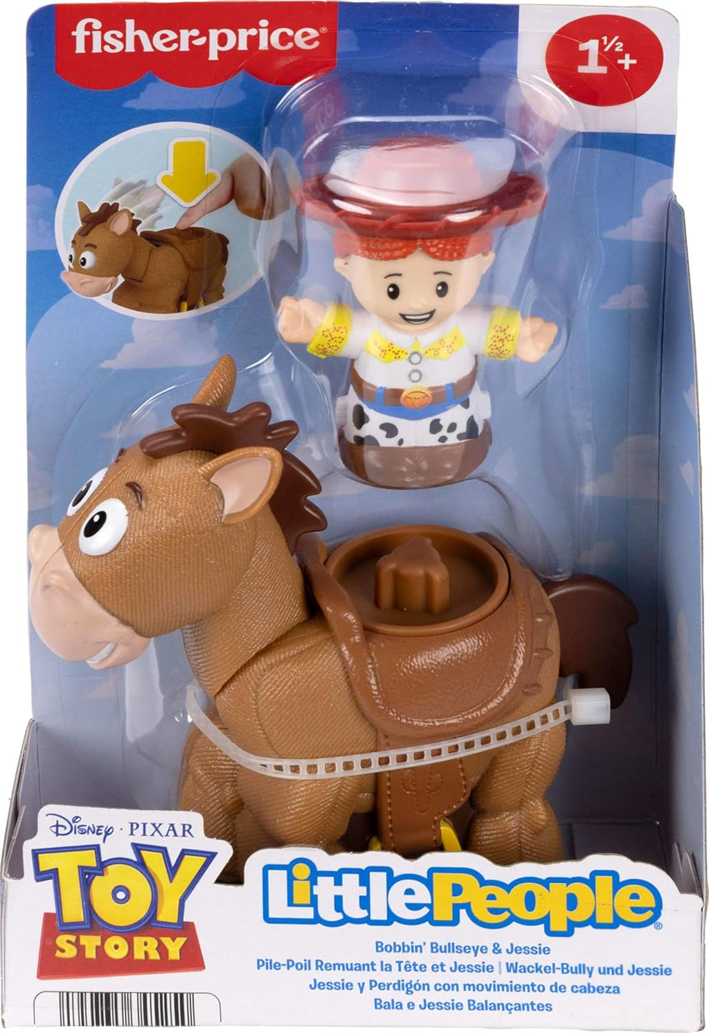 Fisher-Price Little People Toddler Toys Disney Pixar Toy Story Bobbin‰۪ Bullseye Horse & Jessie Figures for Pretend Play Kids Ages 18+ Months